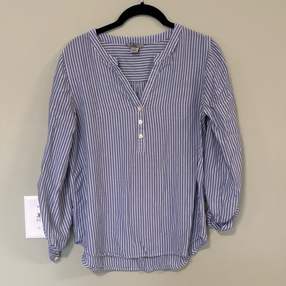 Bass Blue and White Striped Top